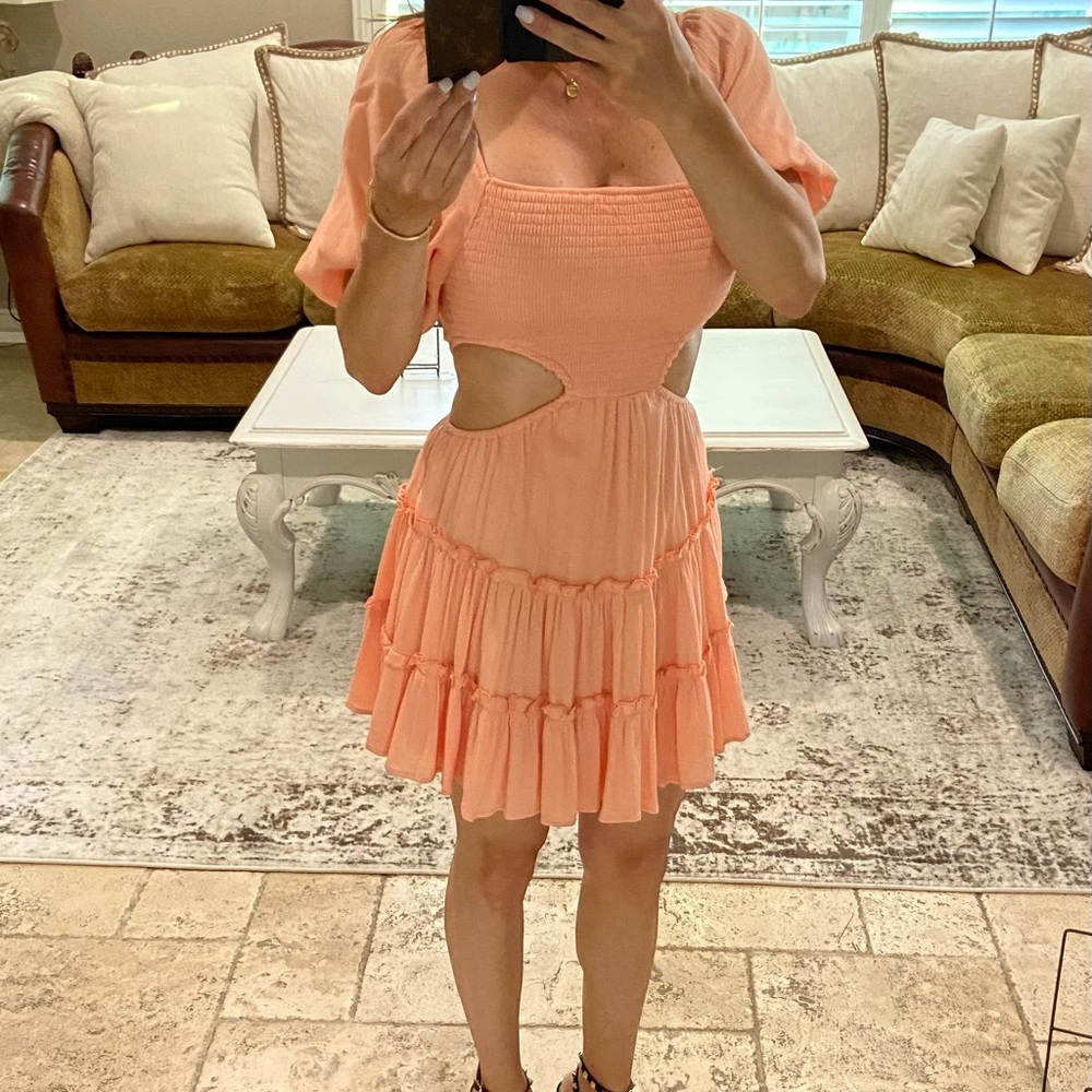 Cut out ruffle dress